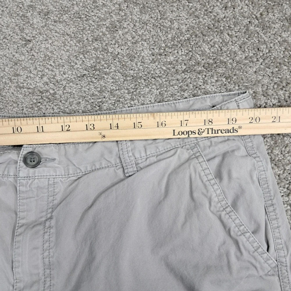 Marc‎ Anthony Mens Gray 100% Cotton Flat Front Chino Shorts Size 40